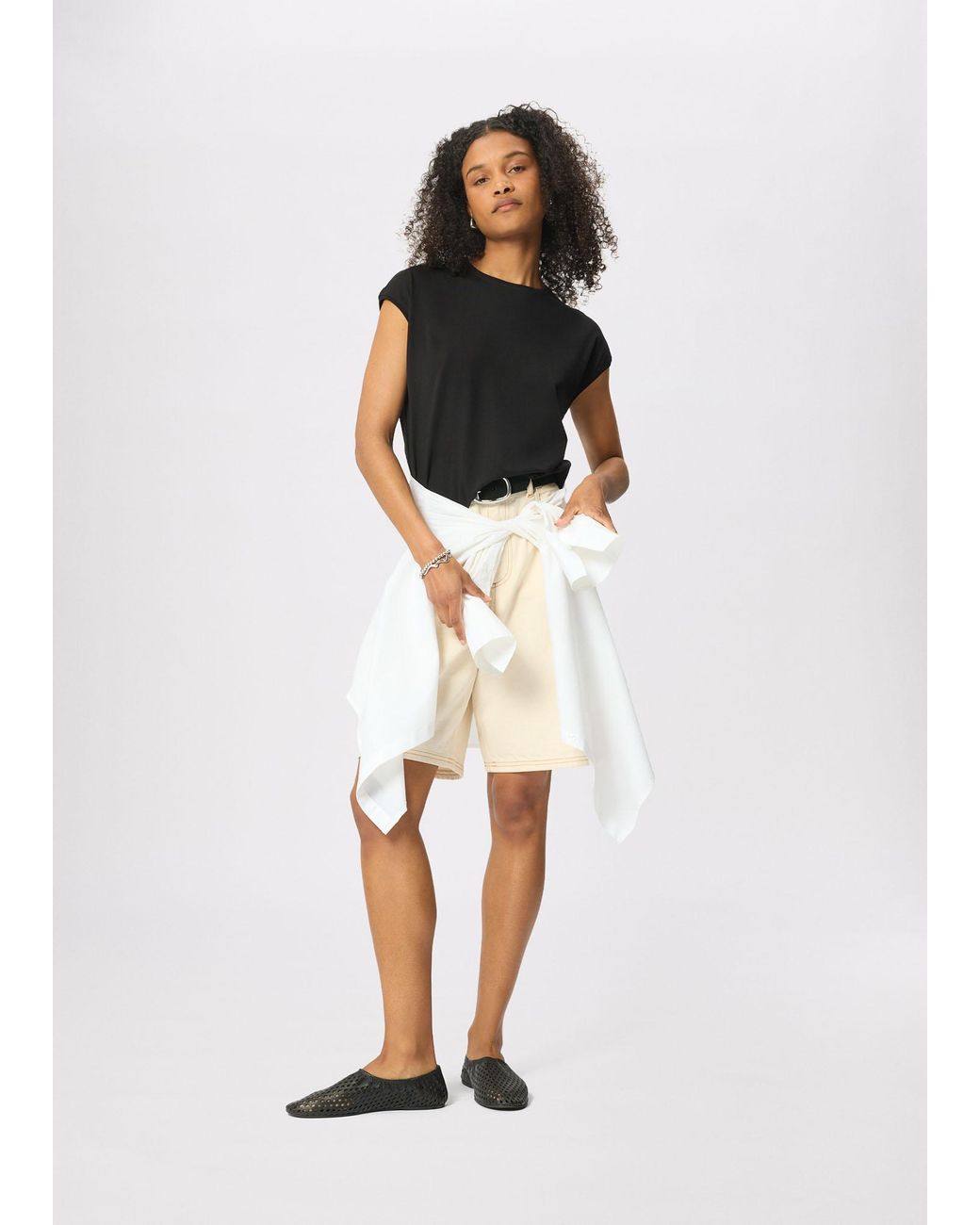Whistles White Cap Sleeve Tee