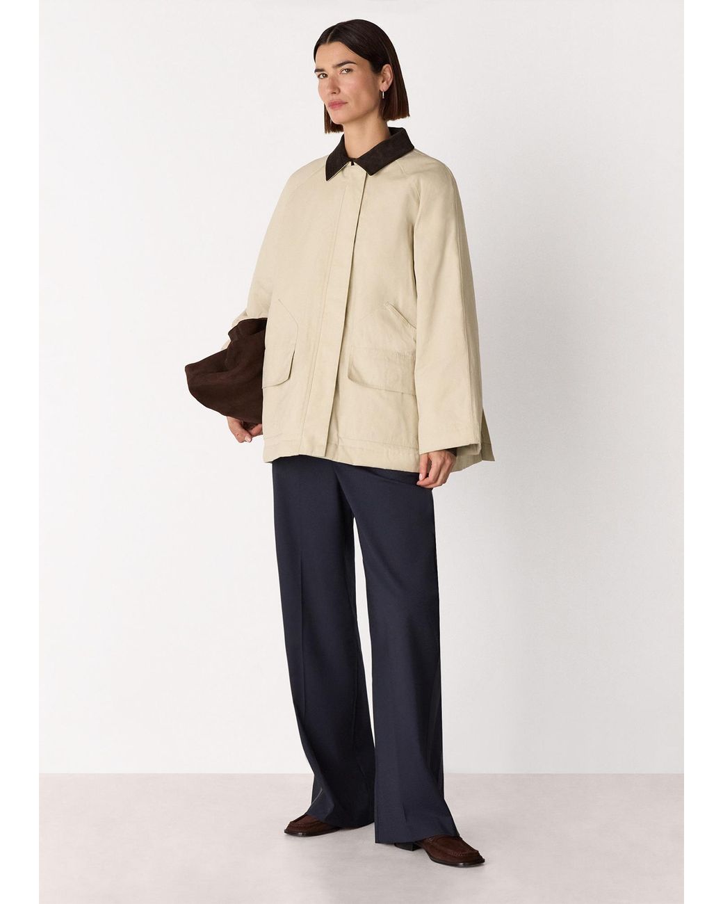 Whistles Natural Fern Waxed Barn Jacket