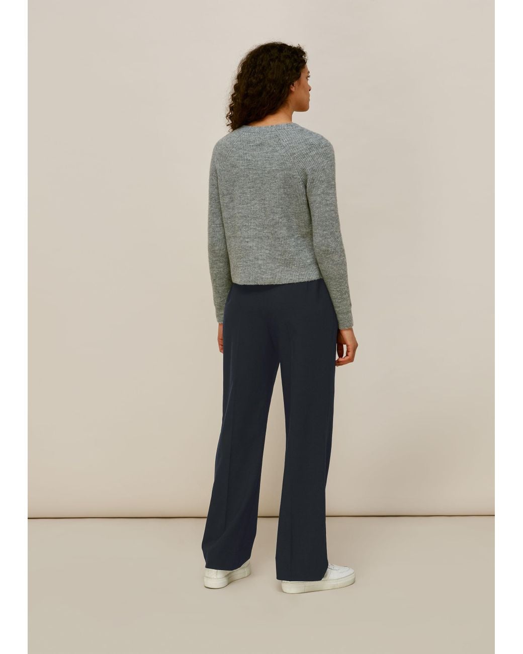 Whistles Blue Drawstring Tapered Trouser