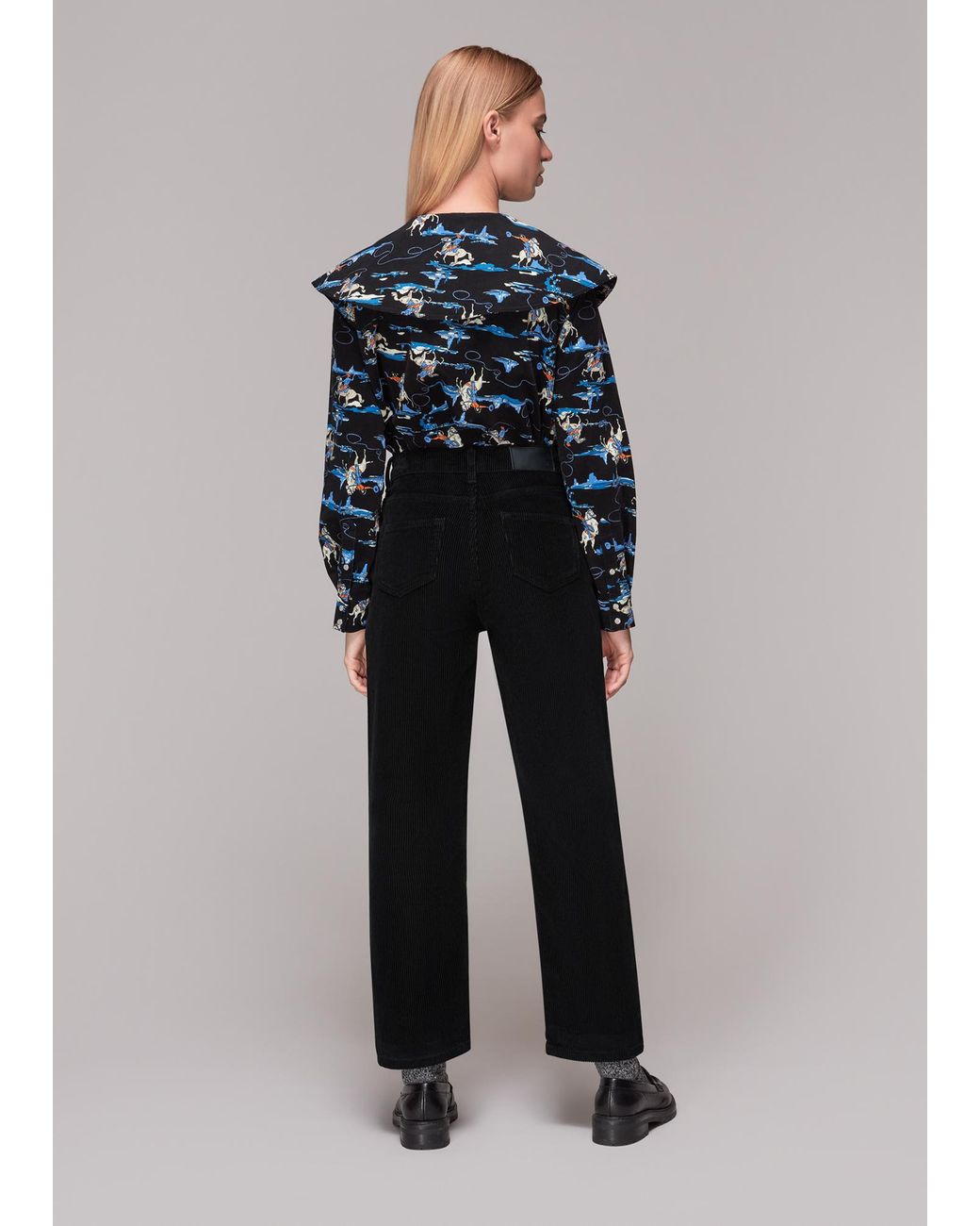 Whistles Blue Hollie Button Front Cord Jean