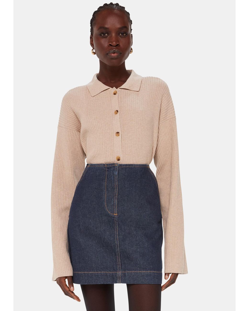 Whistles Blue Denim Mini Skirt