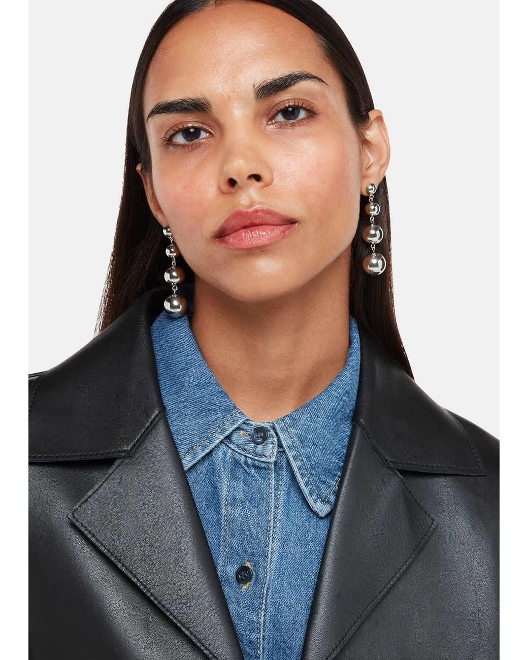 Whistles White Sphere Drop Earring