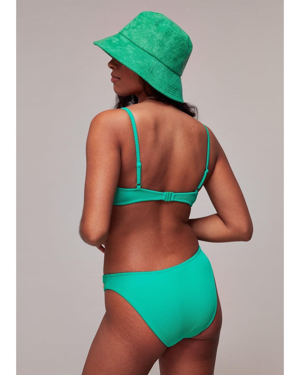 Whistles Green Ribbed Bikini Bottom