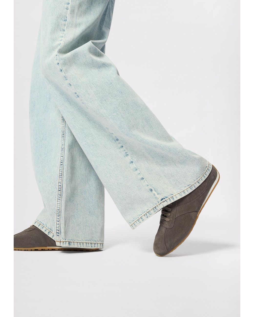 Whistles Gray Suede Unlined Sneaker