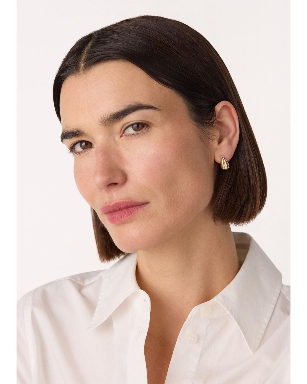 Whistles White Mini Teardrop Stud Earring
