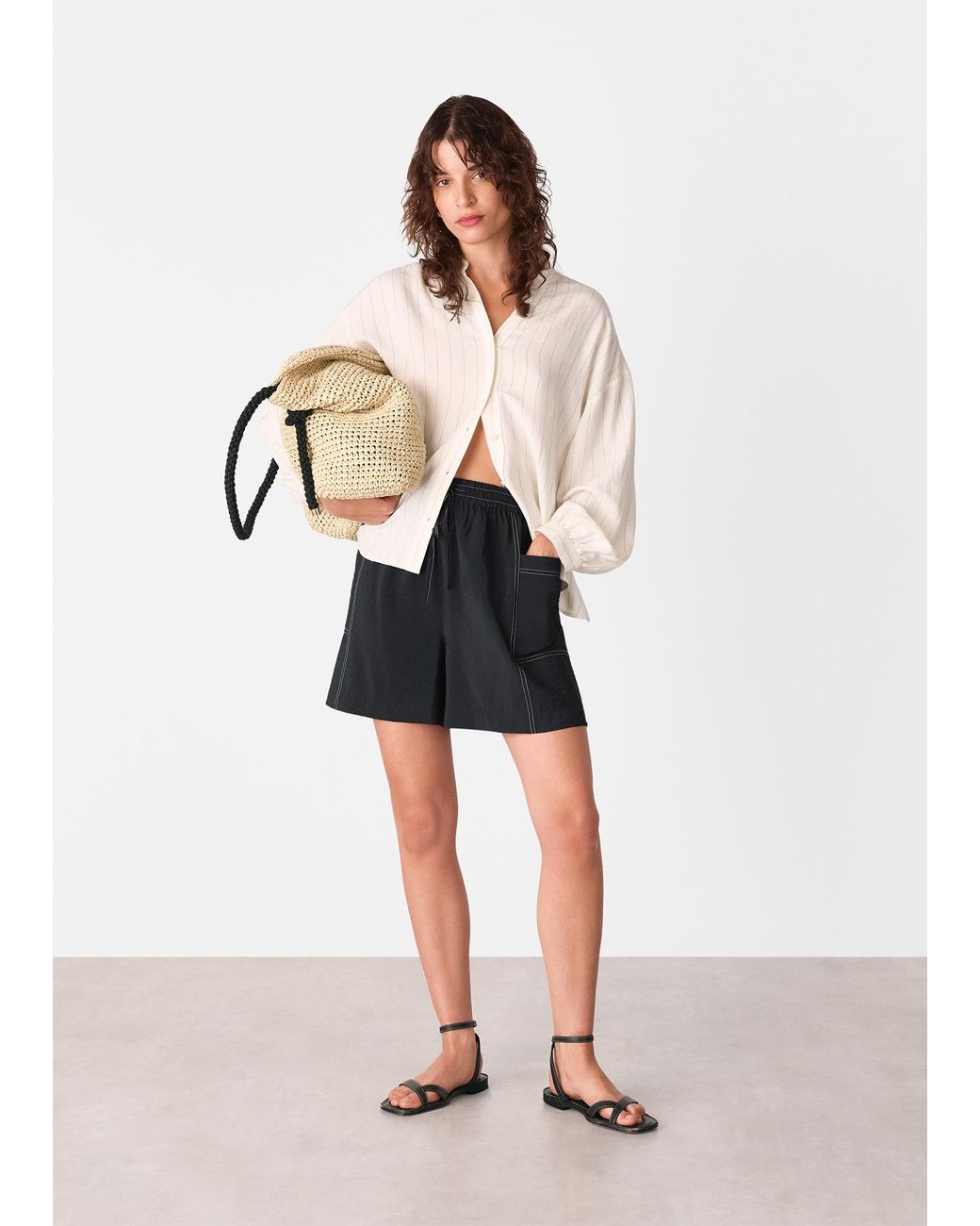 Whistles Multicolor Contrast Stitch Pull On Short