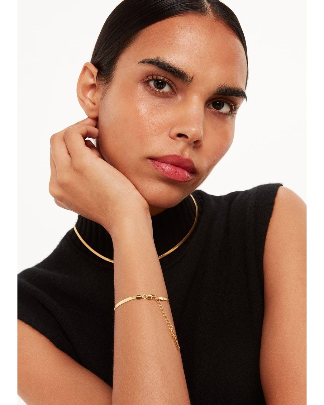 Whistles White Flat Snake Chain Bracelet
