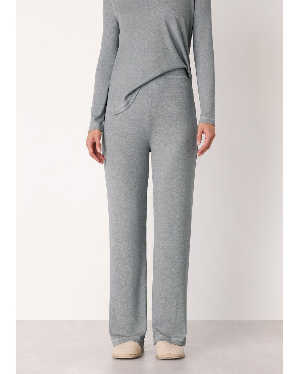 Whistles Gray Rib Jersey Pyjama Bottom