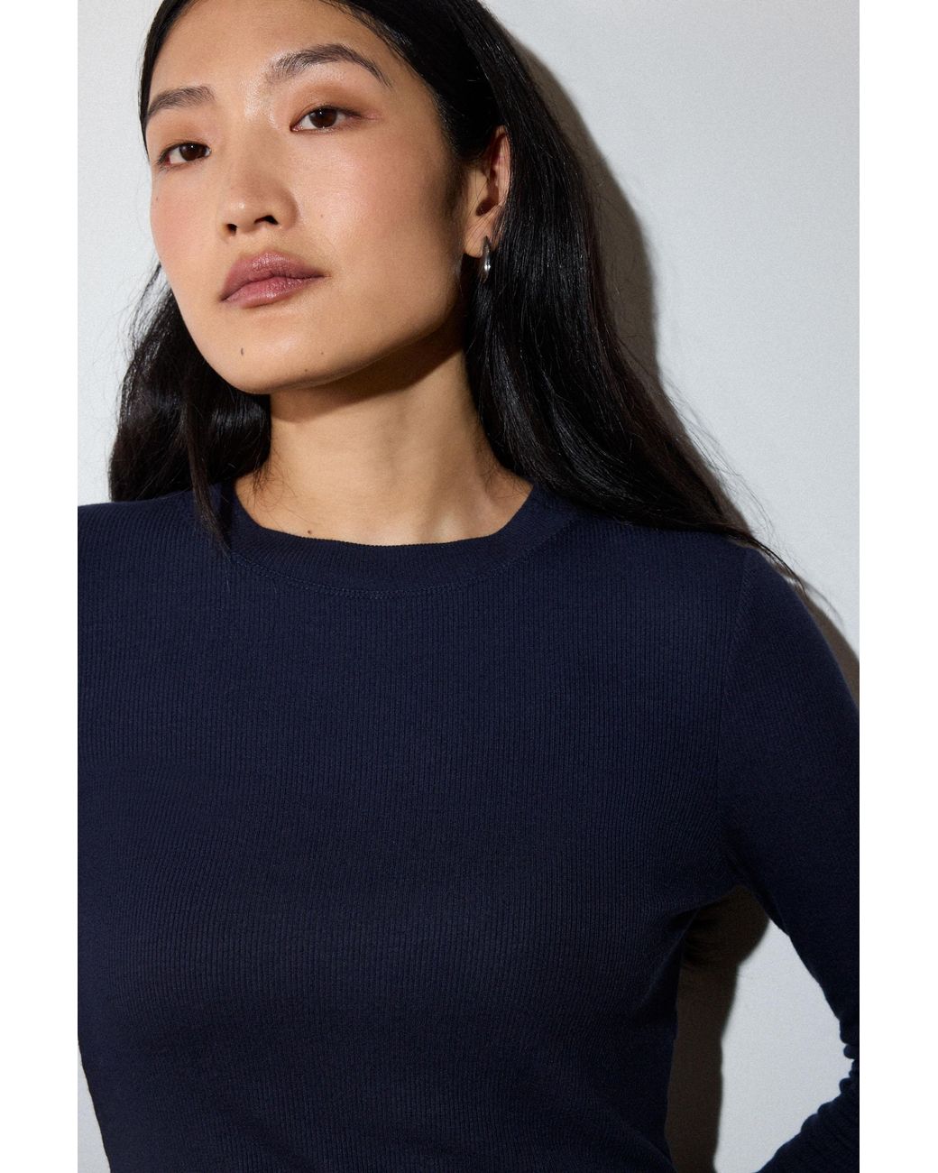 Whistles Blue Essential Ribbed Crew