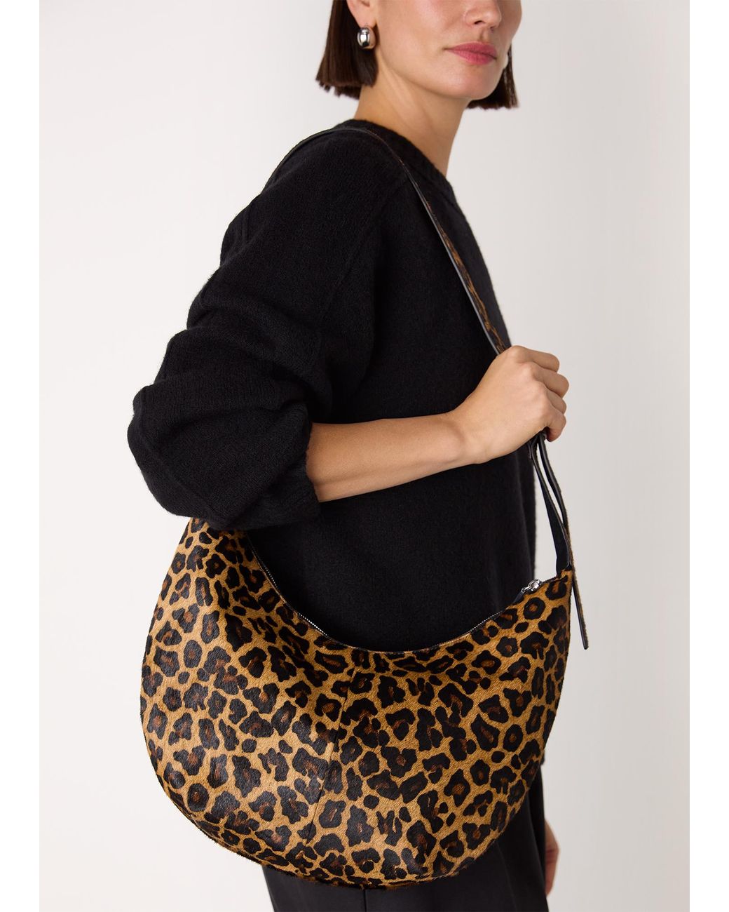 Whistles White Sia Curved Crossbody Bag