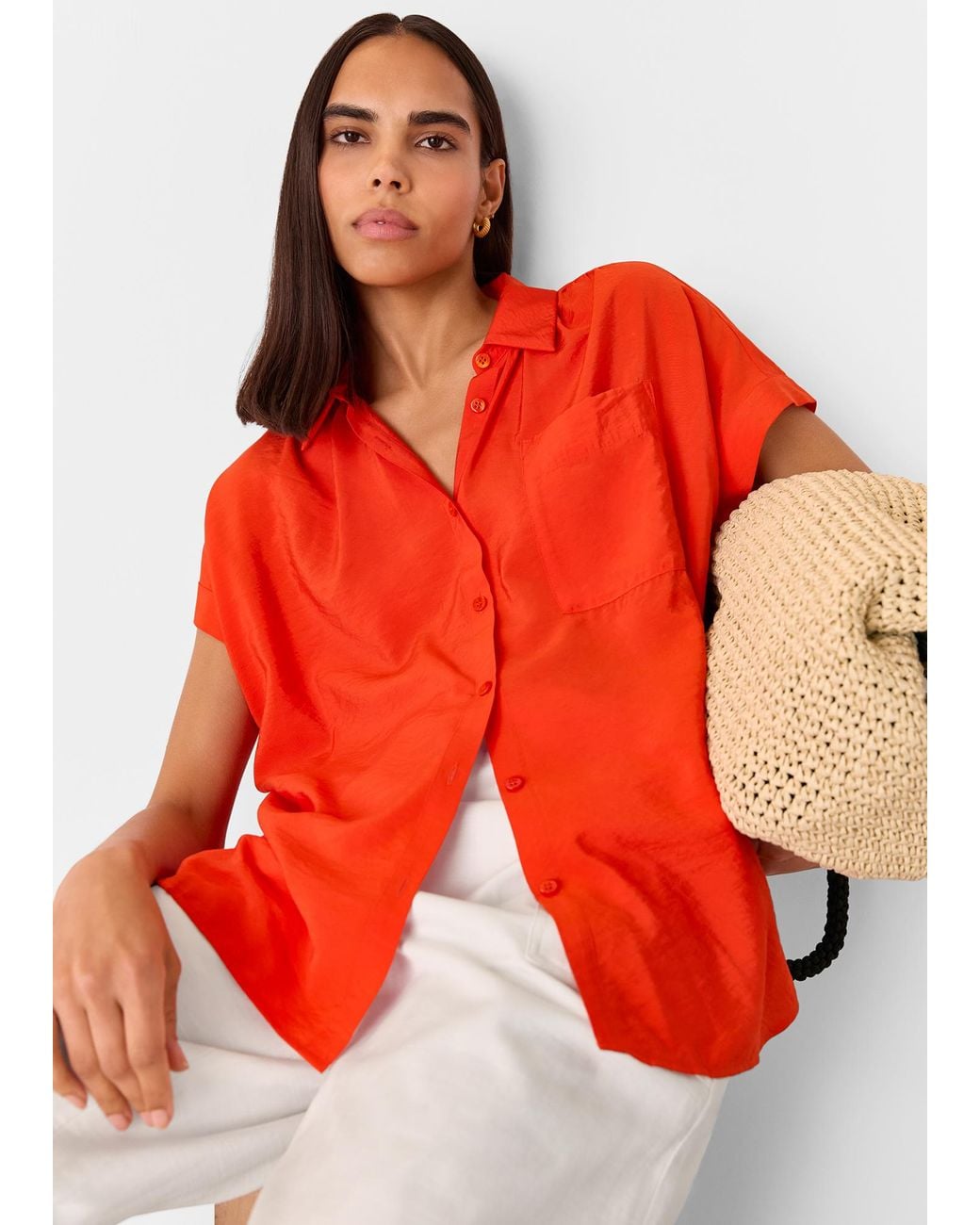 Whistles Red Button Up Nicola Shirt