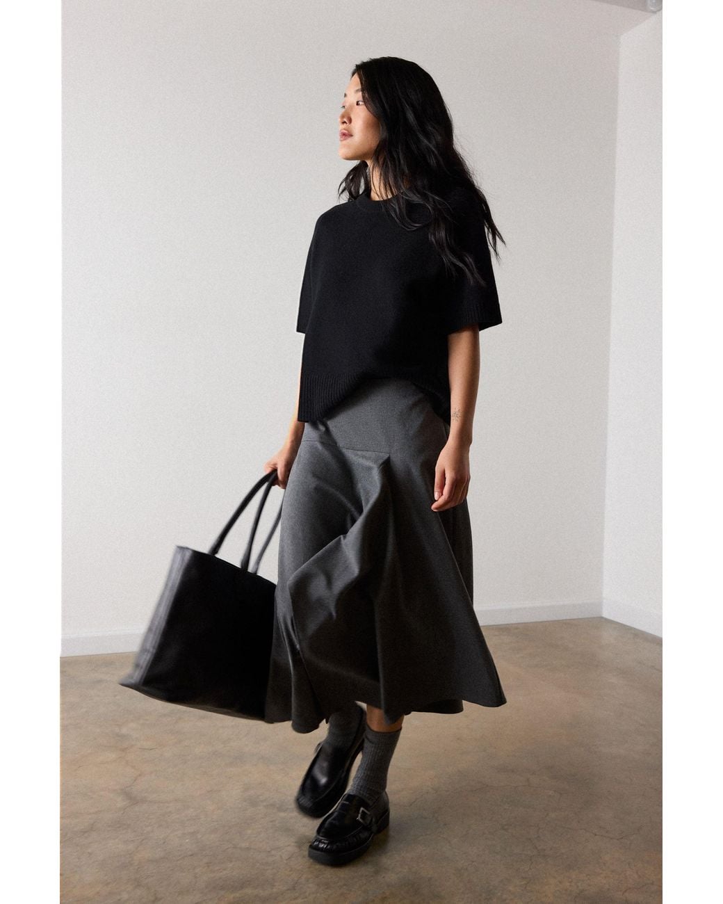 Whistles Black Wool Knitted Tee