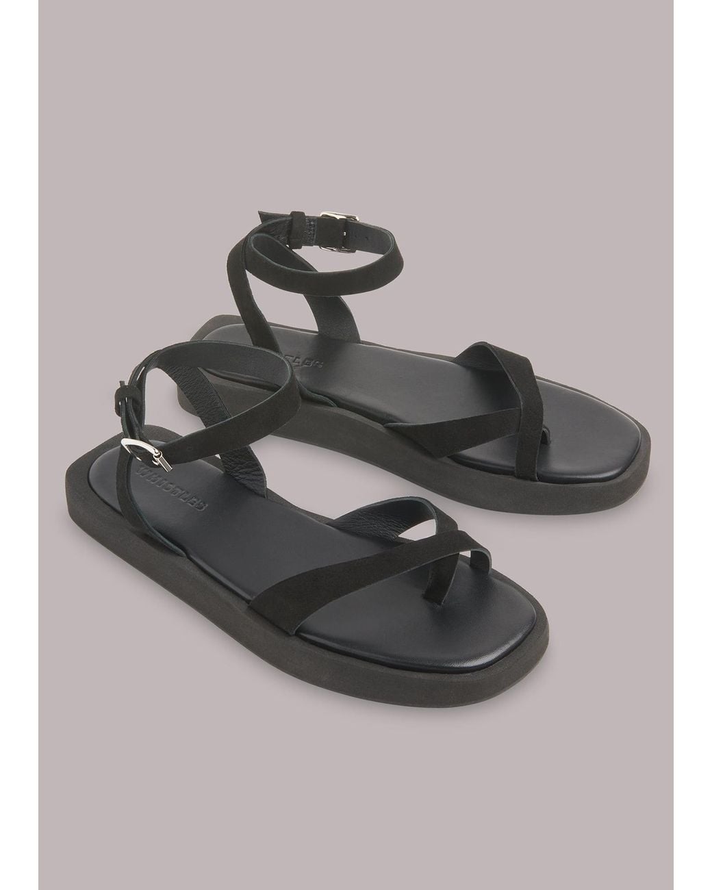 Whistles Gray Renzo Suede Sandal