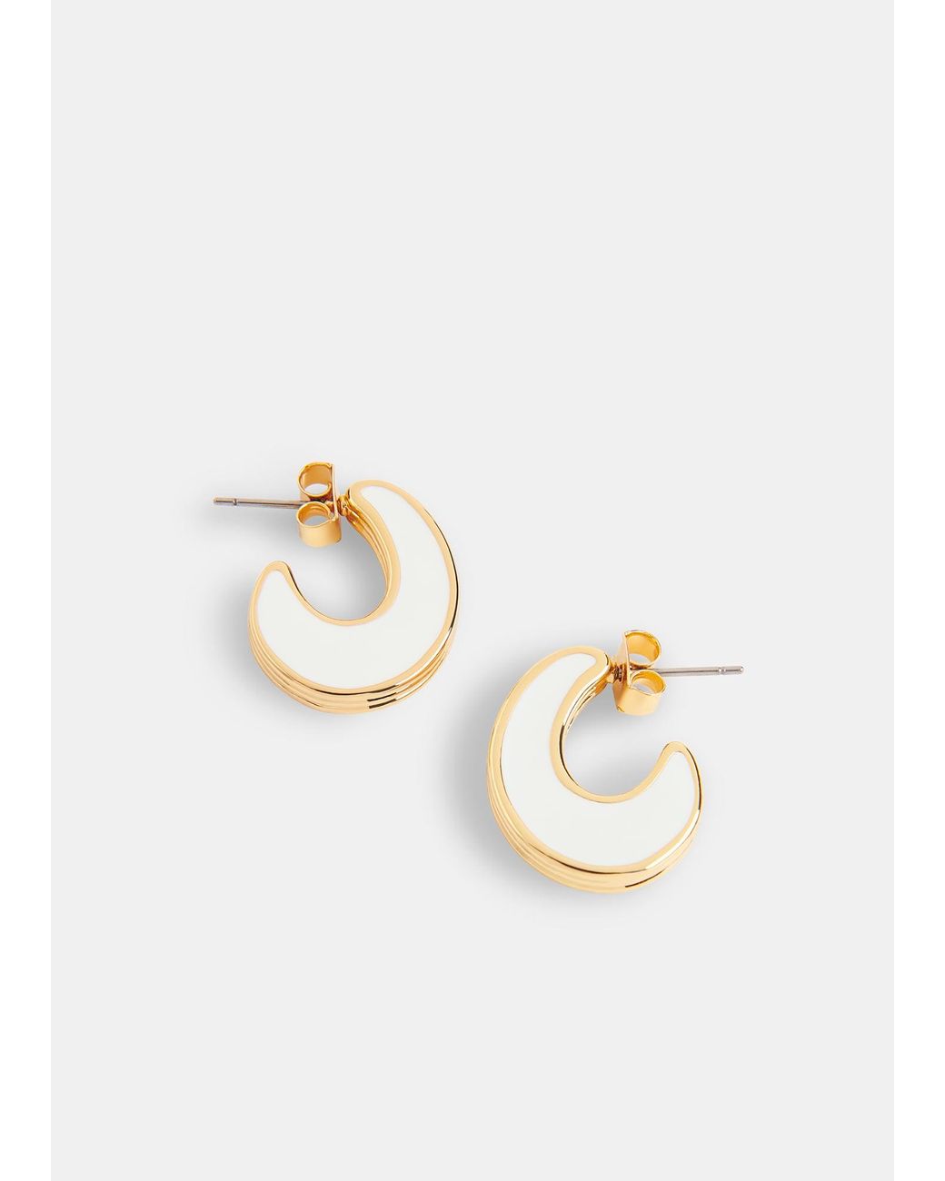 Whistles White Double Enamel Earring