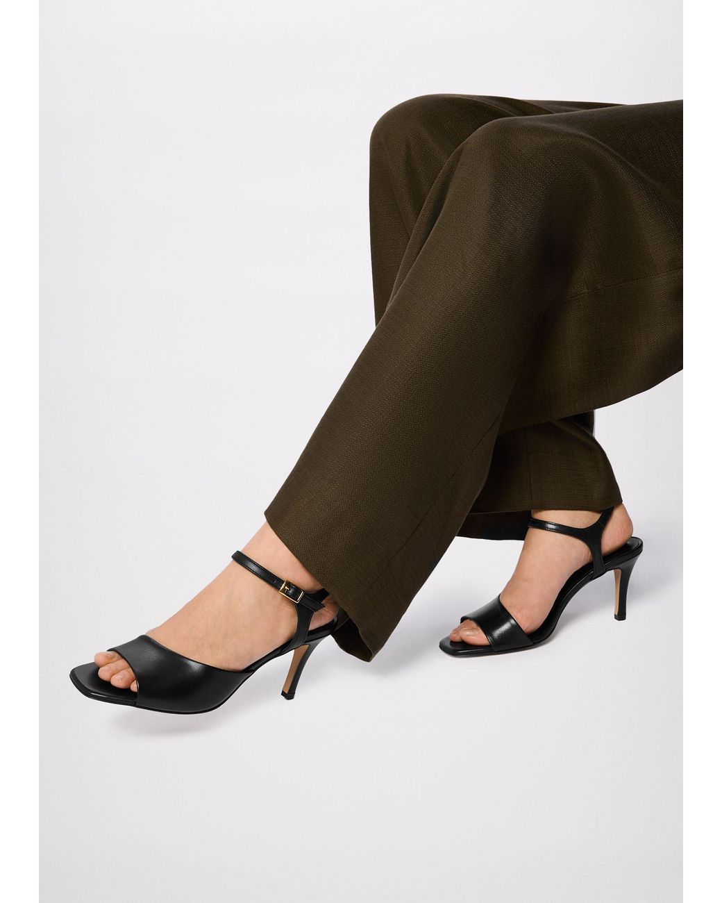Whistles White Asymmetric High Heeled Sandal