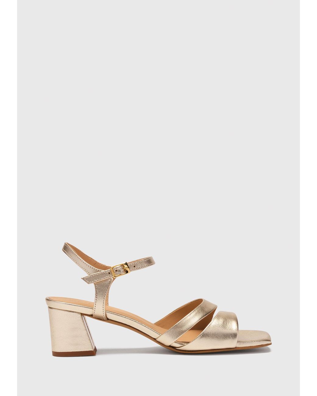 Whistles Natural Cutout Block Heel Sandal