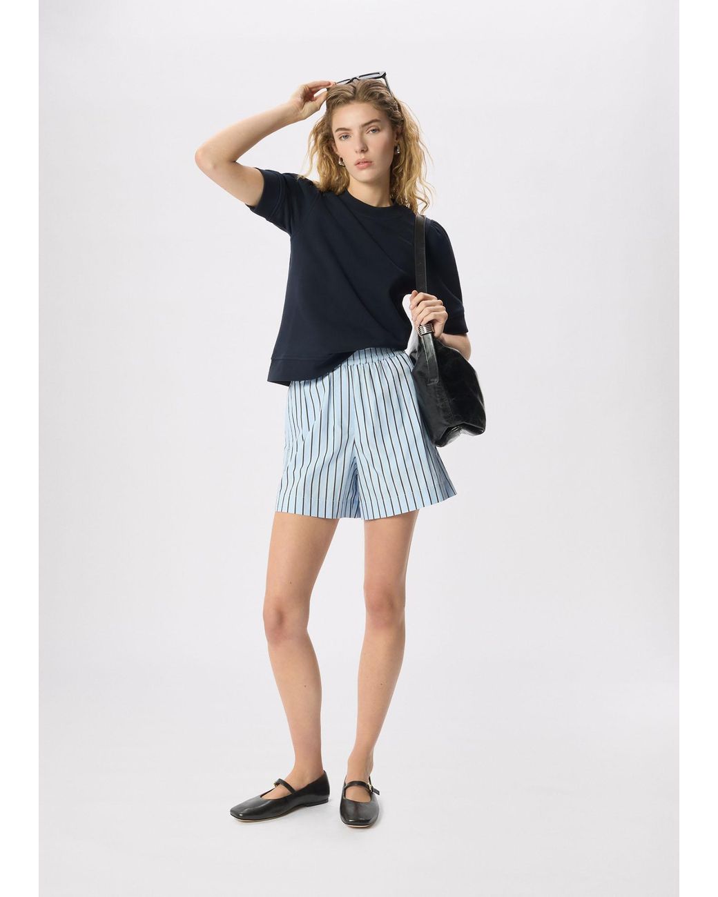 Whistles Blue Short Sleeve Sweat