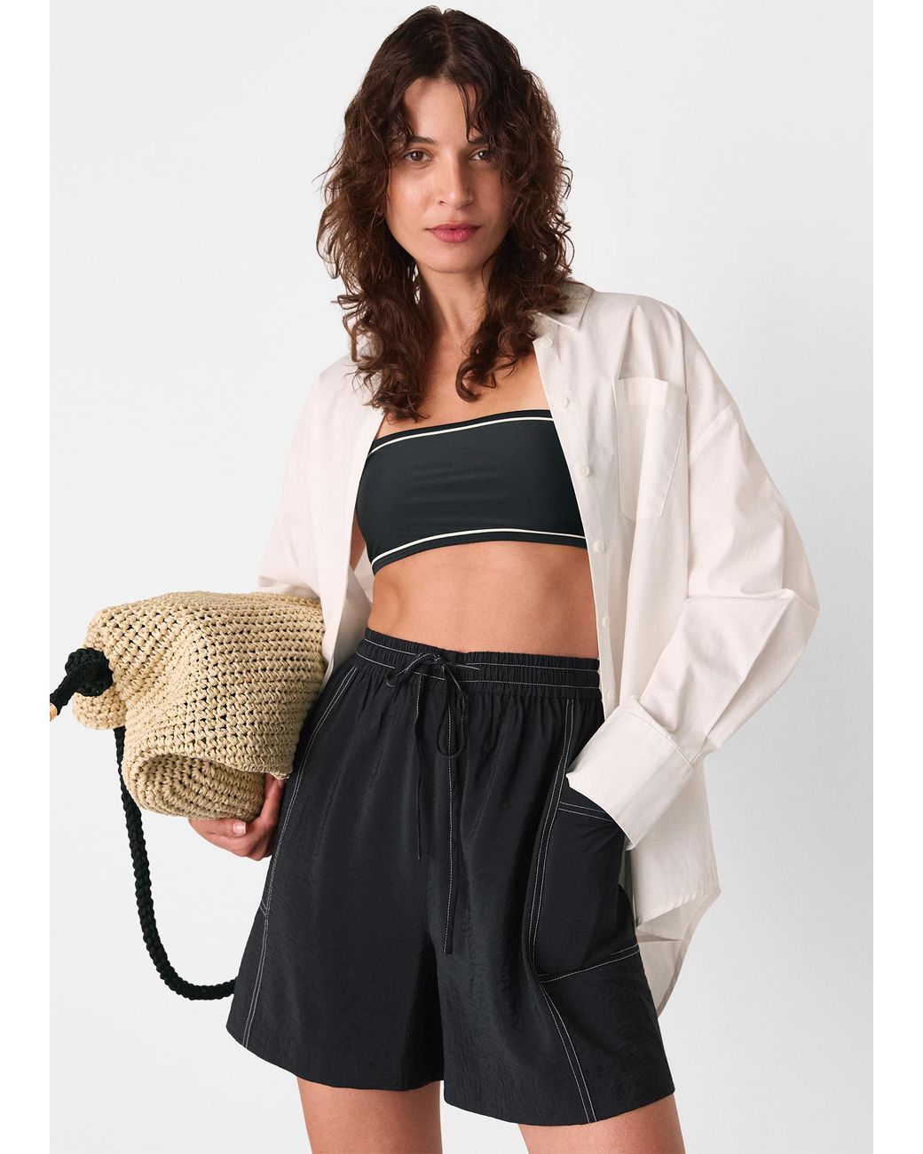 Whistles Multicolor Contrast Stitch Pull On Short
