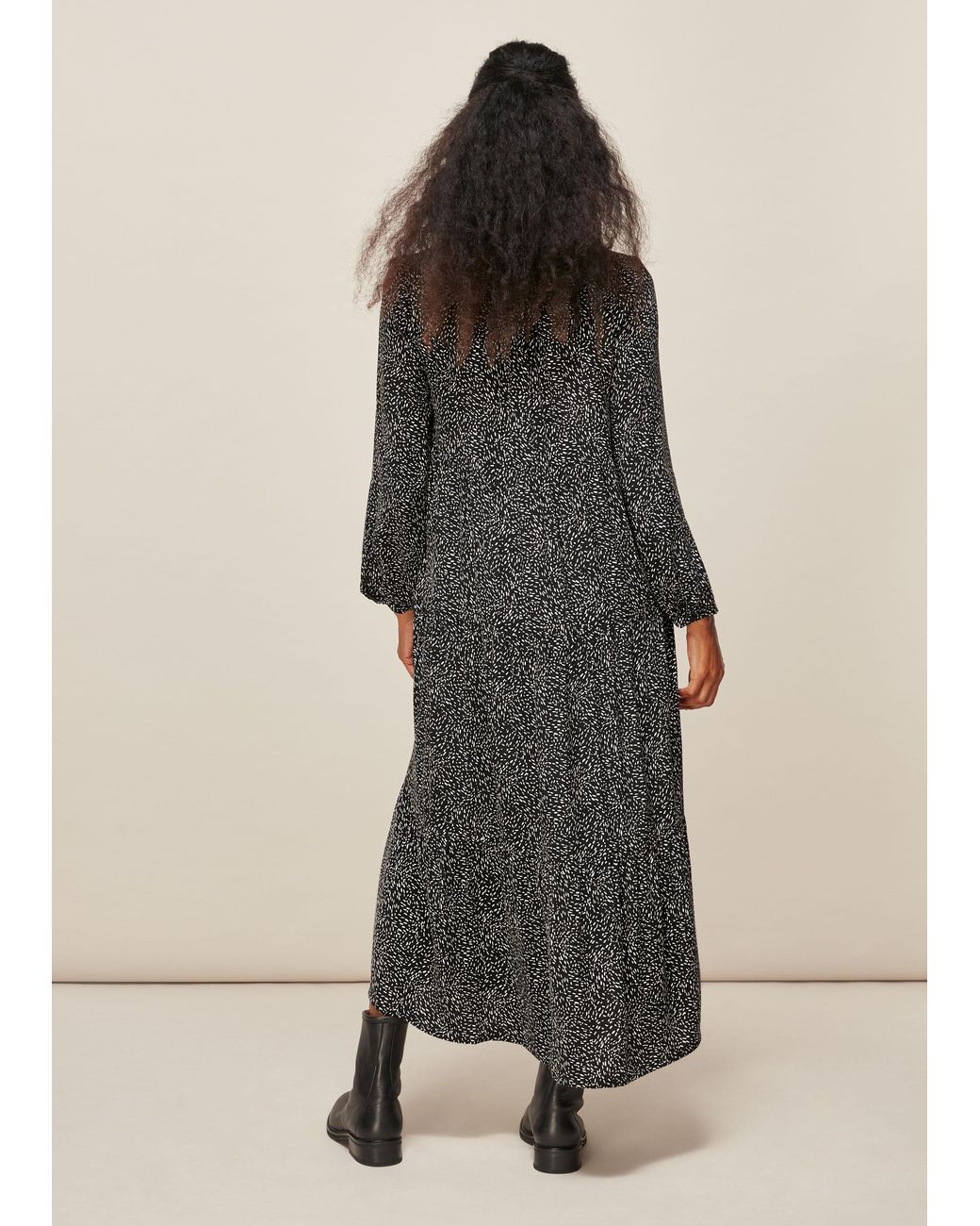 Whistles Natural Freckle Print Enora Dress