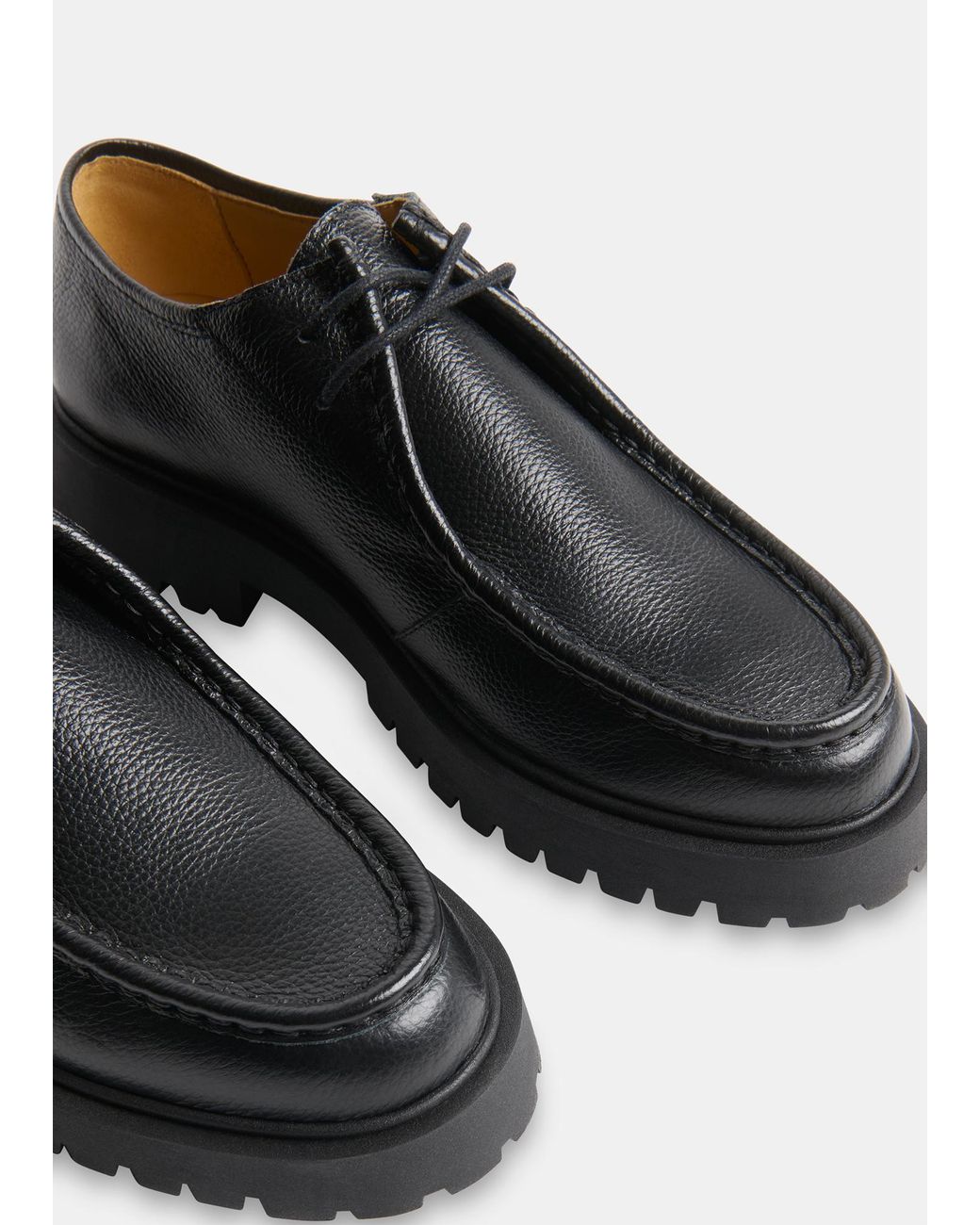 Whistles Black Chunky Lace Up Shoe