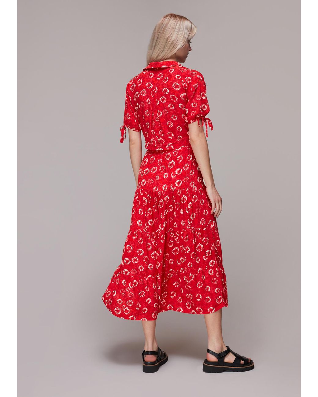 Whistles Tie Dye Floral Tiered Skirt