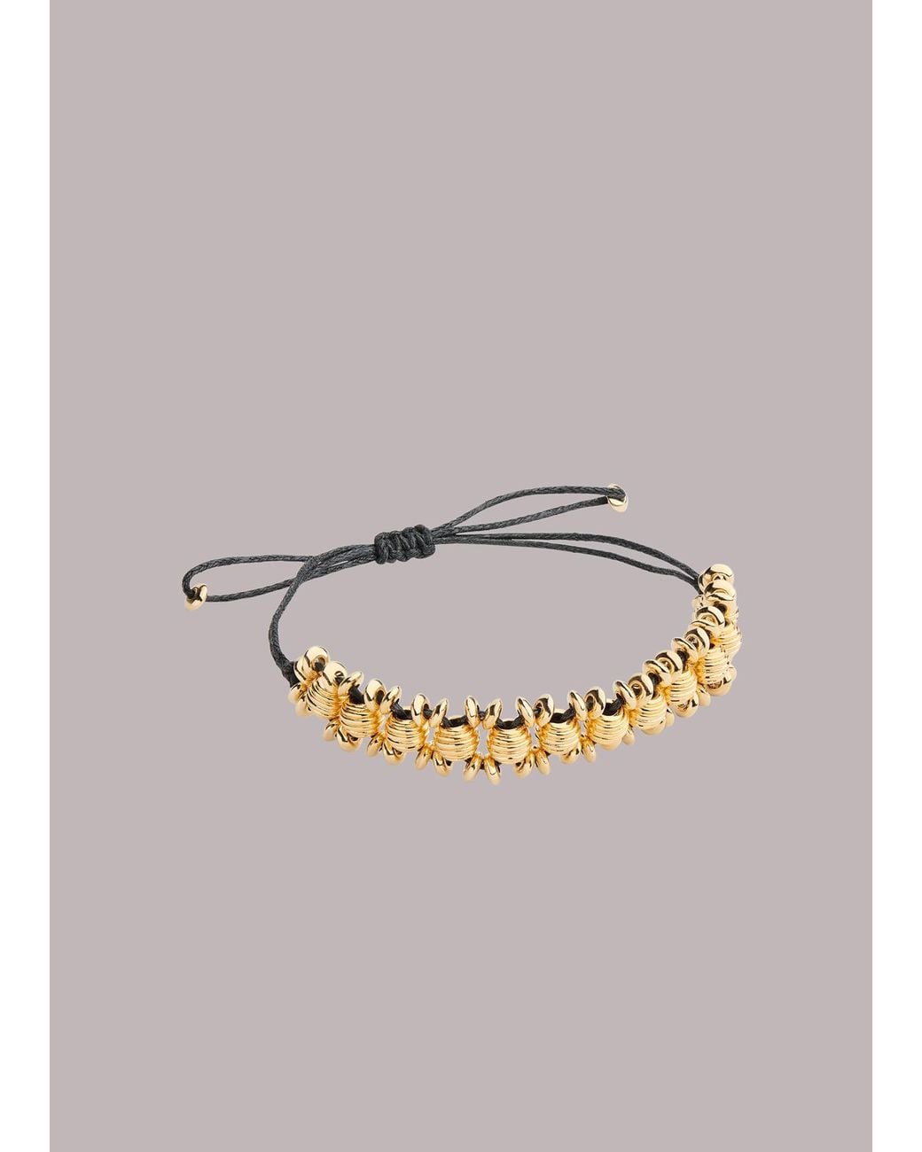 Whistles Gray Beaded Cord Bracelet
