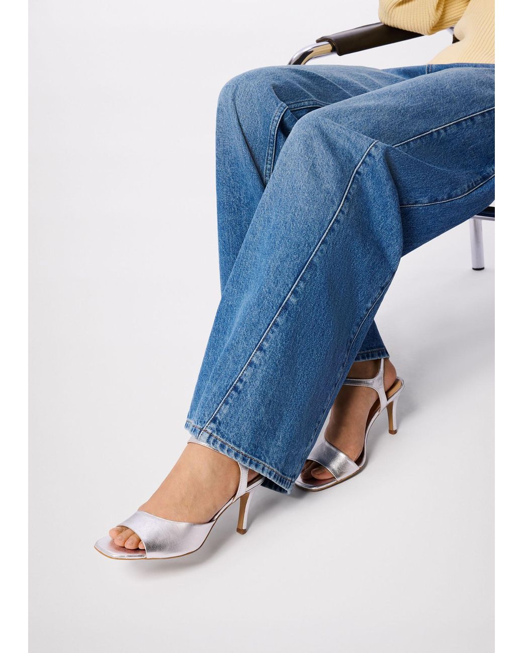 Whistles White Asymmetric High Heeled Sandal