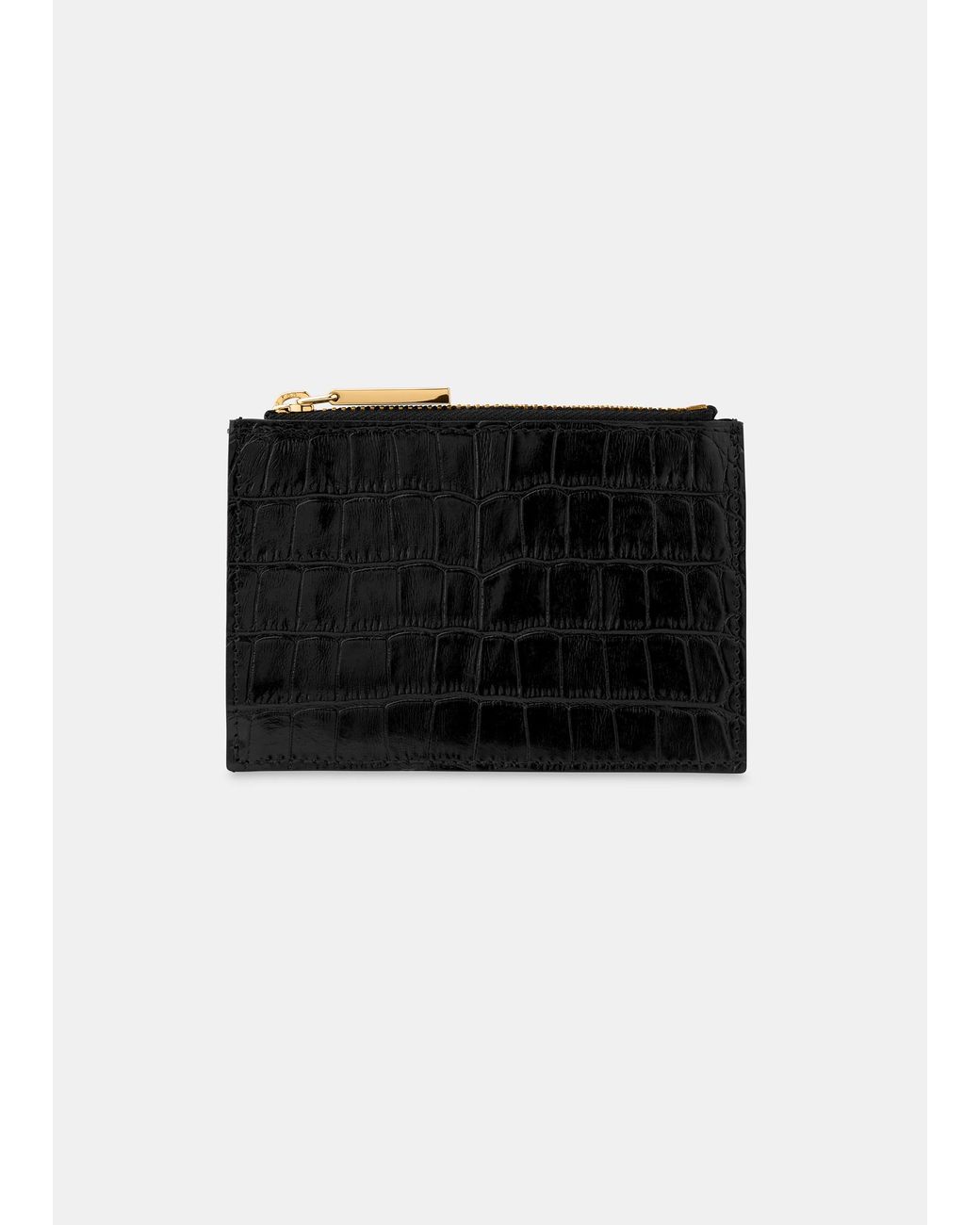 Whistles Black Shiny Croc Coin Purse