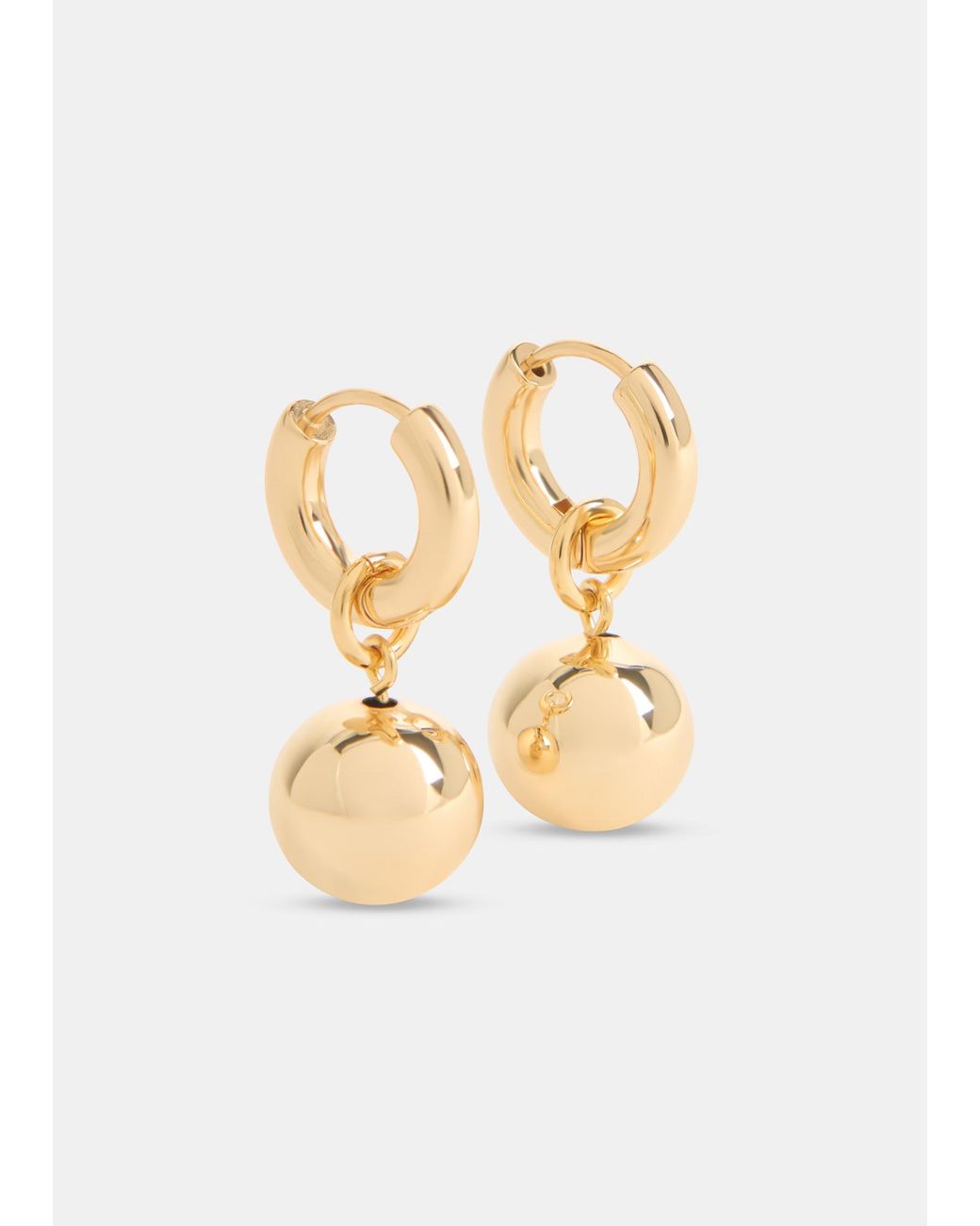 Whistles Brown Sphere Drop Huggie Earring