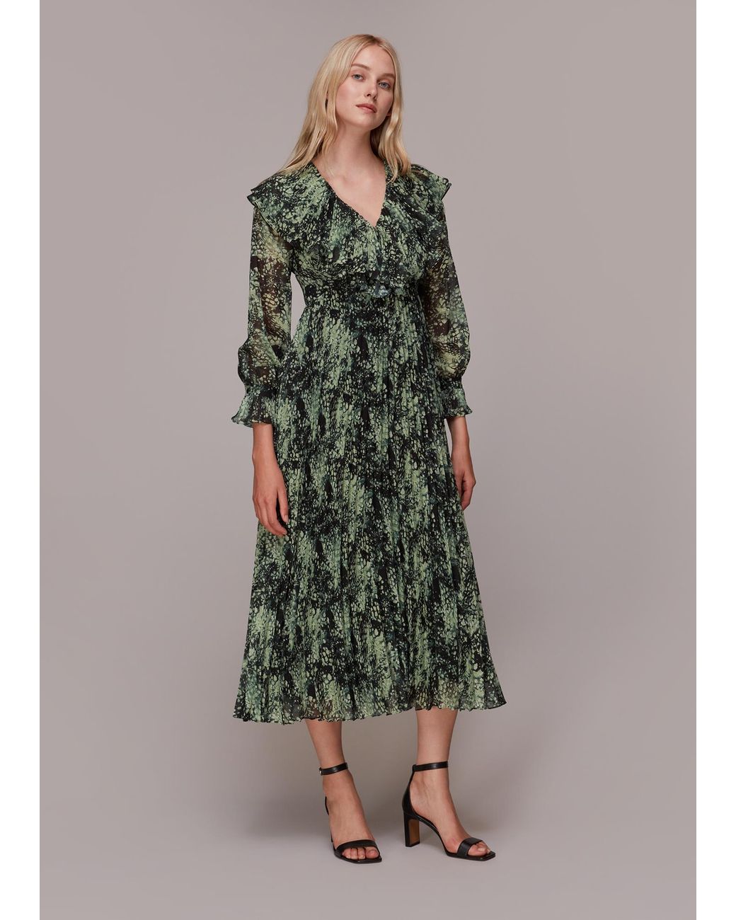 Whistles Multicolor Snow Flurry Printed Midi Dress