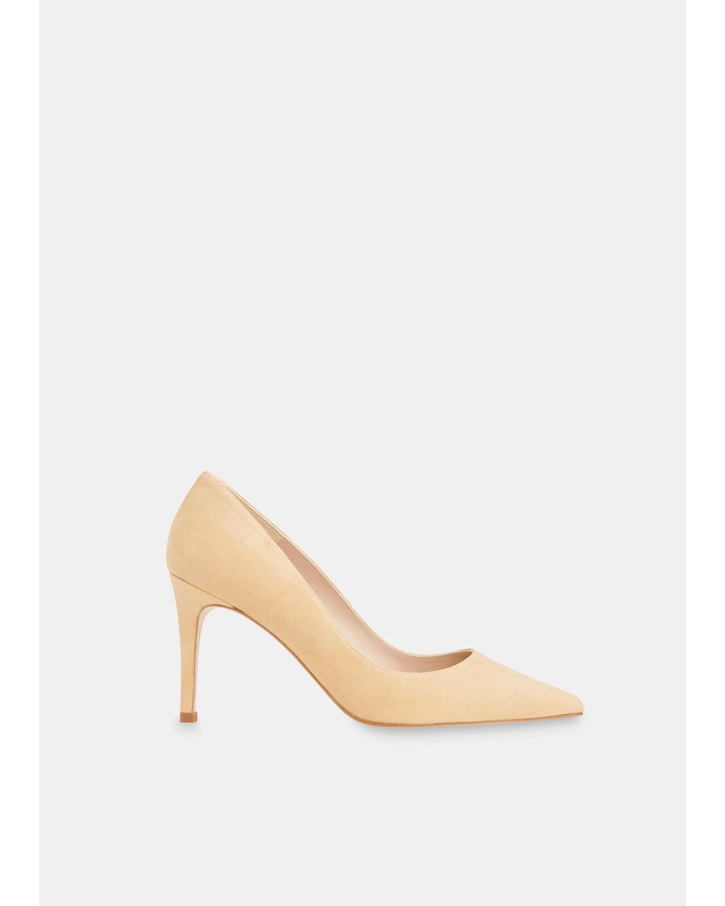 Whistles White Corie Suede Heeled Pump