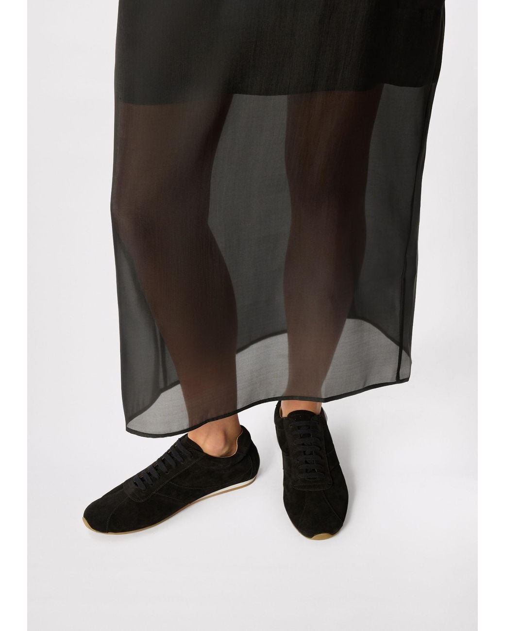 Whistles Black Suede Unlined Sneaker