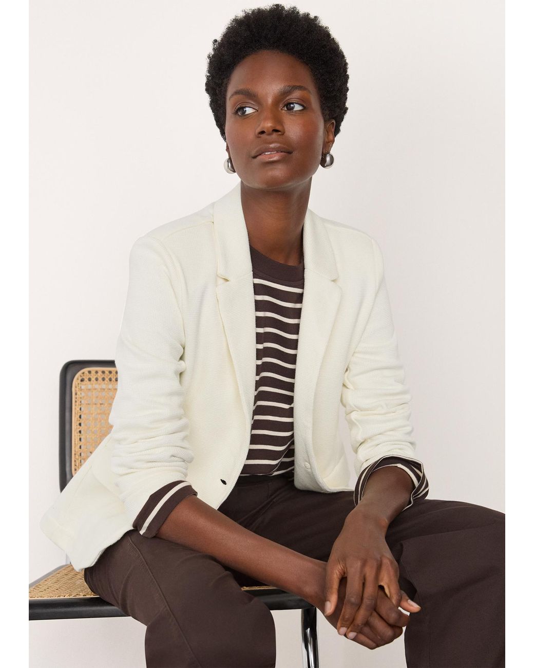 Whistles Natural Slim Jersey Jacket