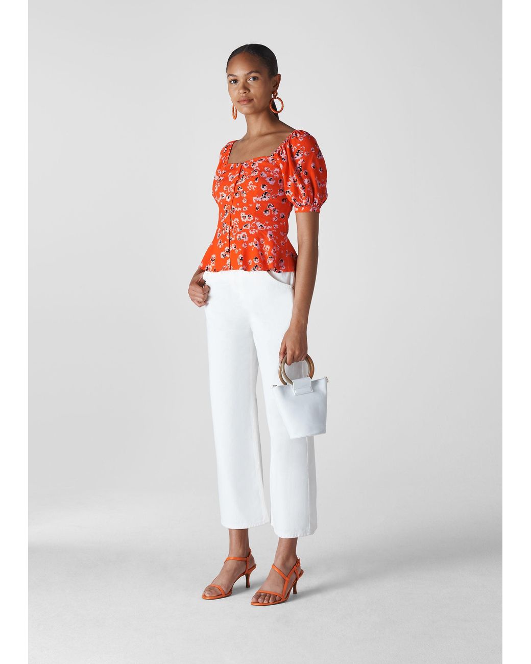 Whistles White Digital Daisy Print Bella Top