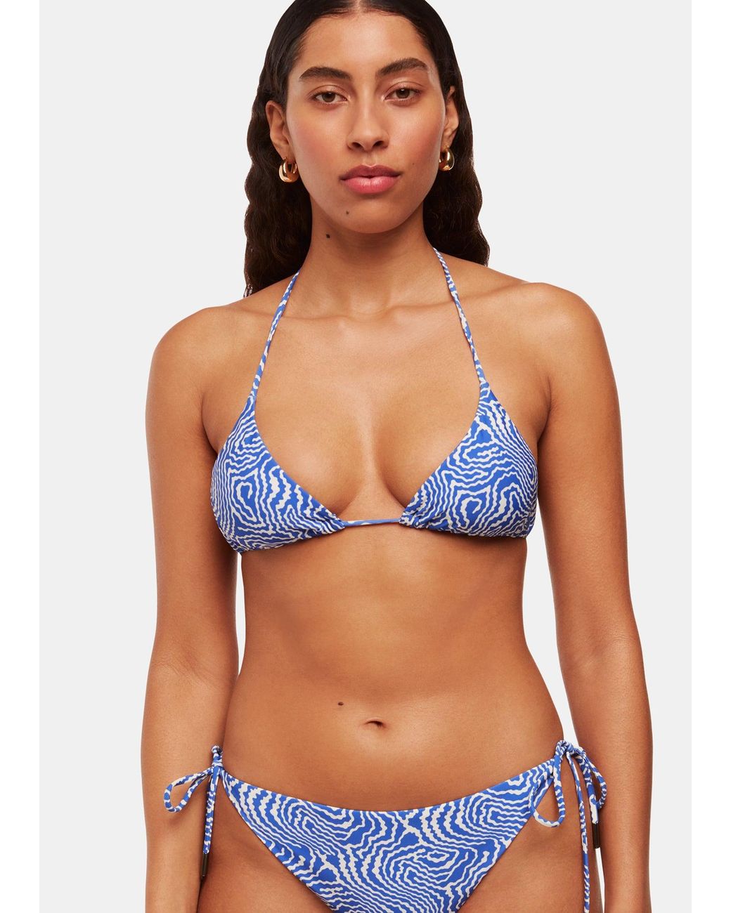 Whistles Blue Ripple Wave Bikini Top