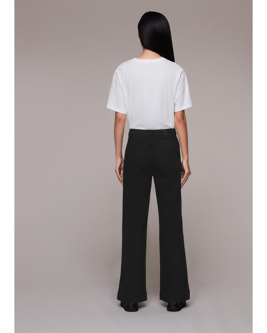 Whistles Black Lucy Stretch Flared Jean