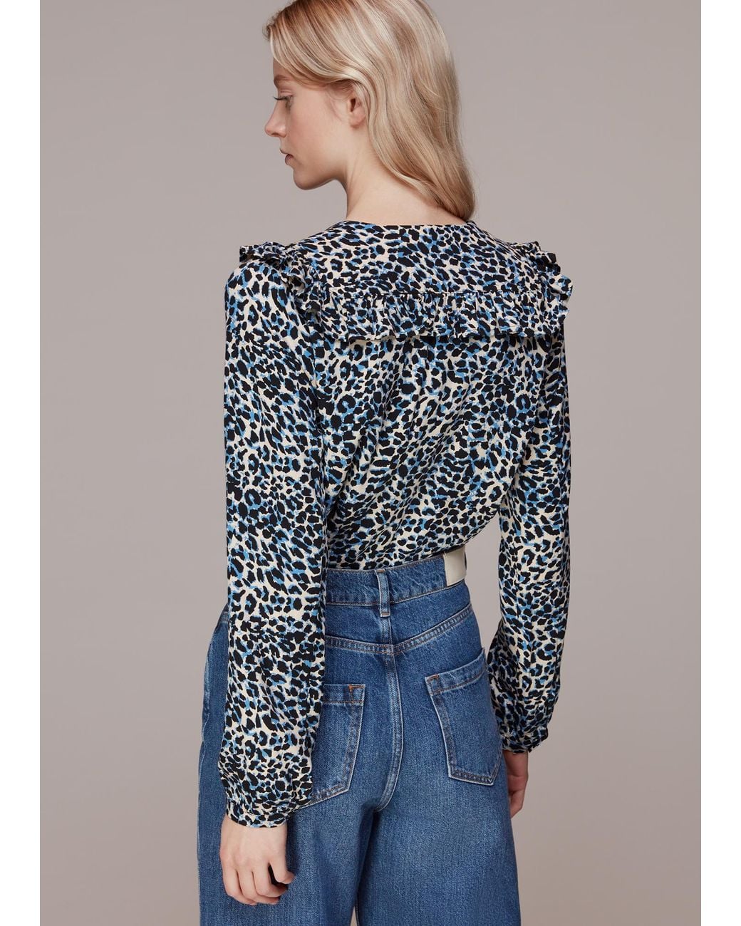 Whistles Blue Abstract Cheetah Lenny Collar