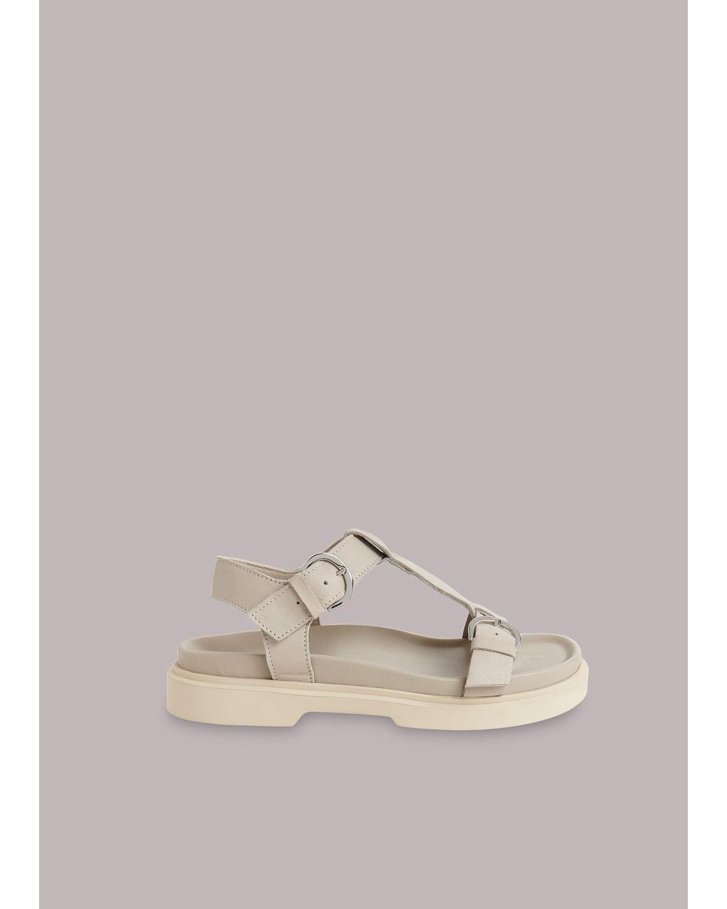 Whistles Natural Porto Double Buckle Sandal