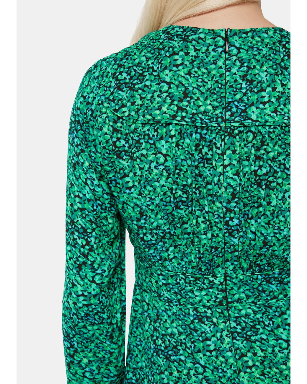 Whistles Green Dappled Floral Lori Dress