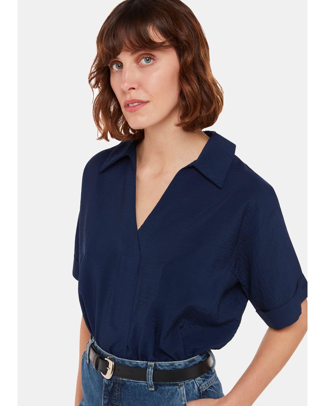Whistles Blue Sasha Relaxed Shirt
