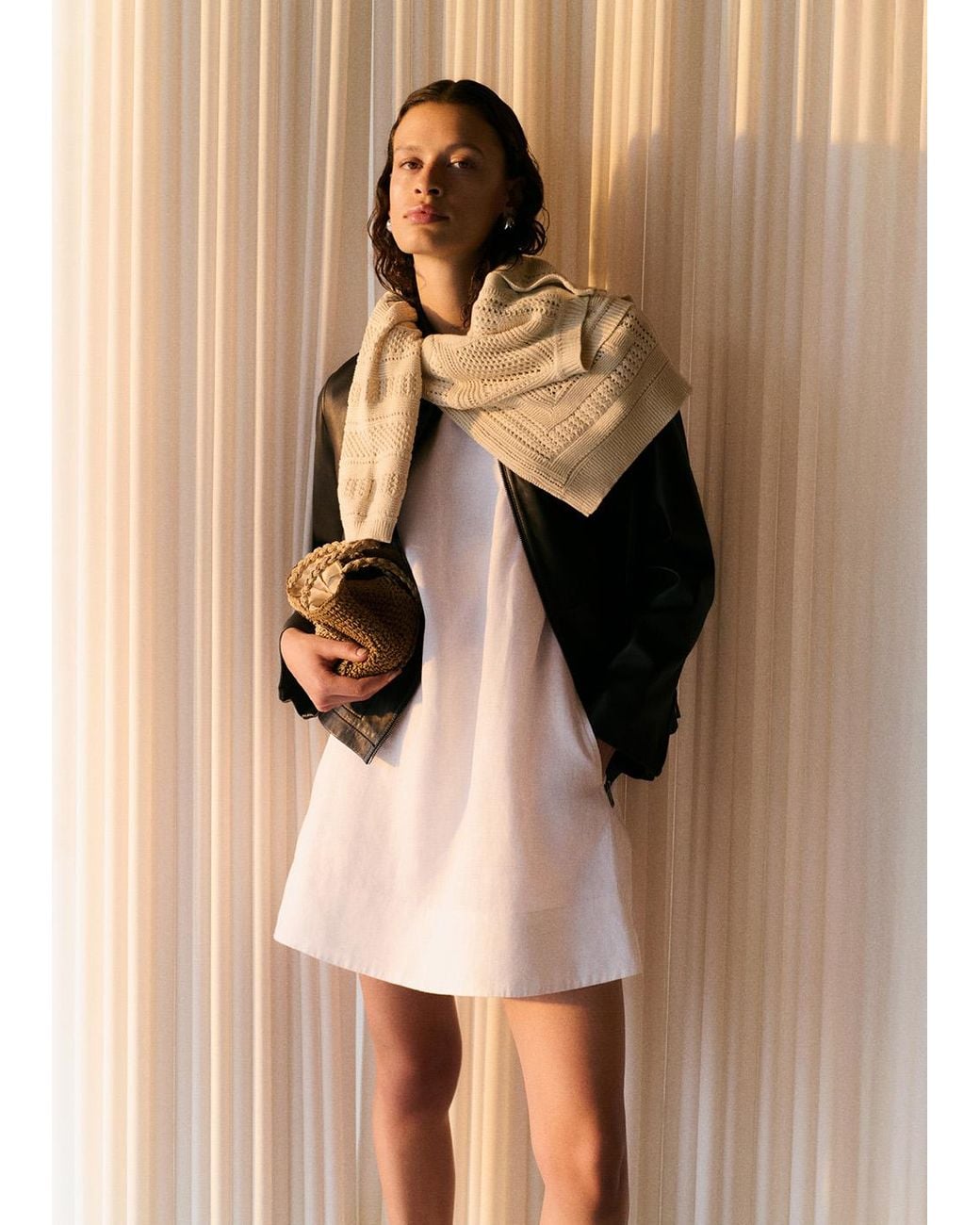 Whistles White Swing Linen Mini Dress