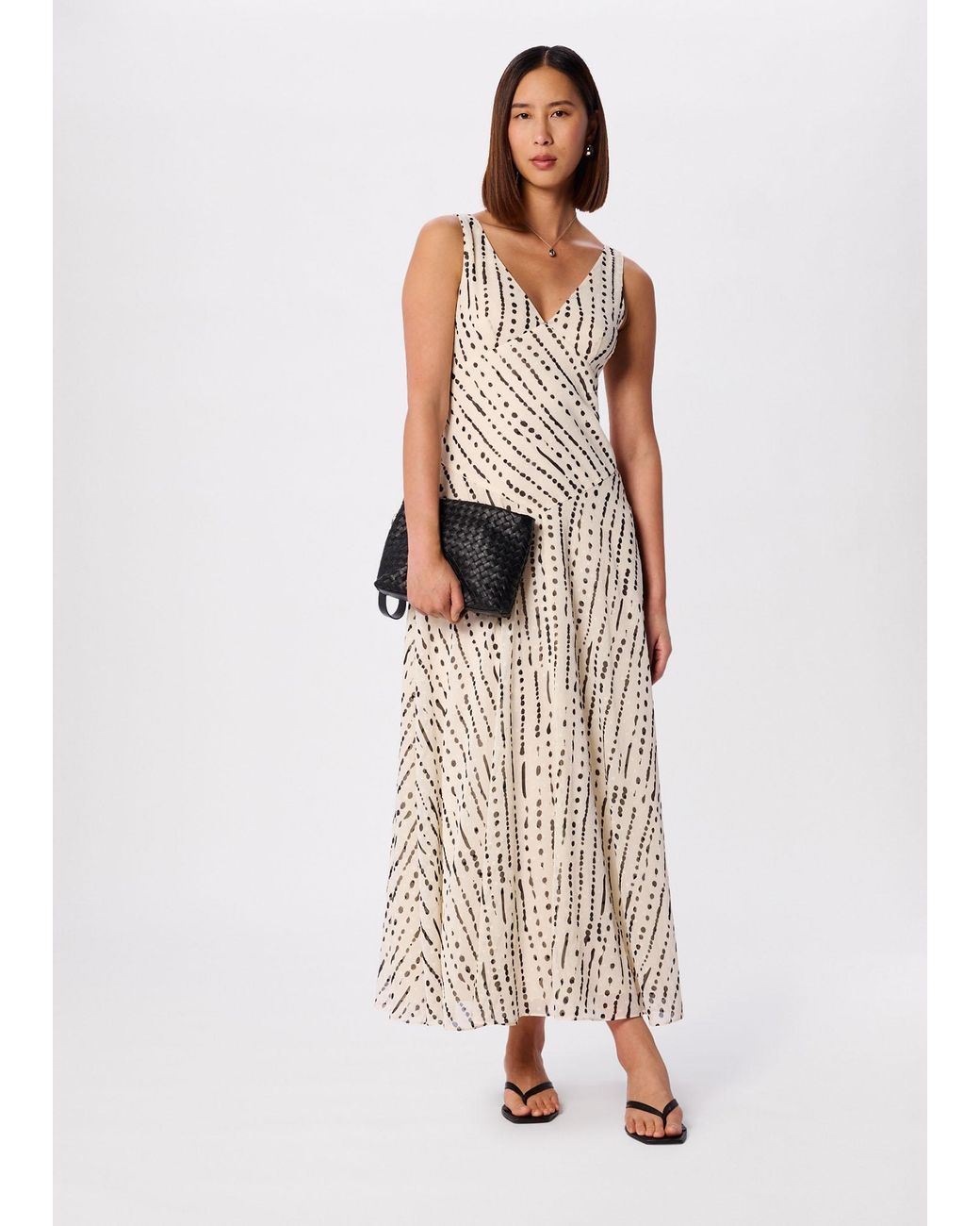 Whistles Natural Dashed Spot Dobby Maxi Dress