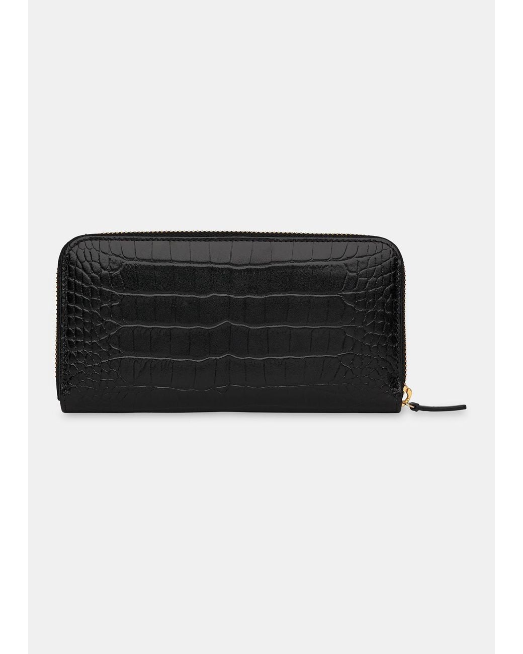 Whistles Black Shiny Croc Long Purse