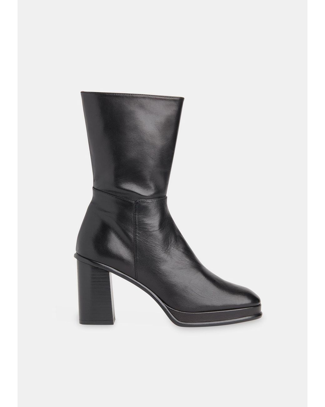 Whistles Black Clara Platform Heeled Boot