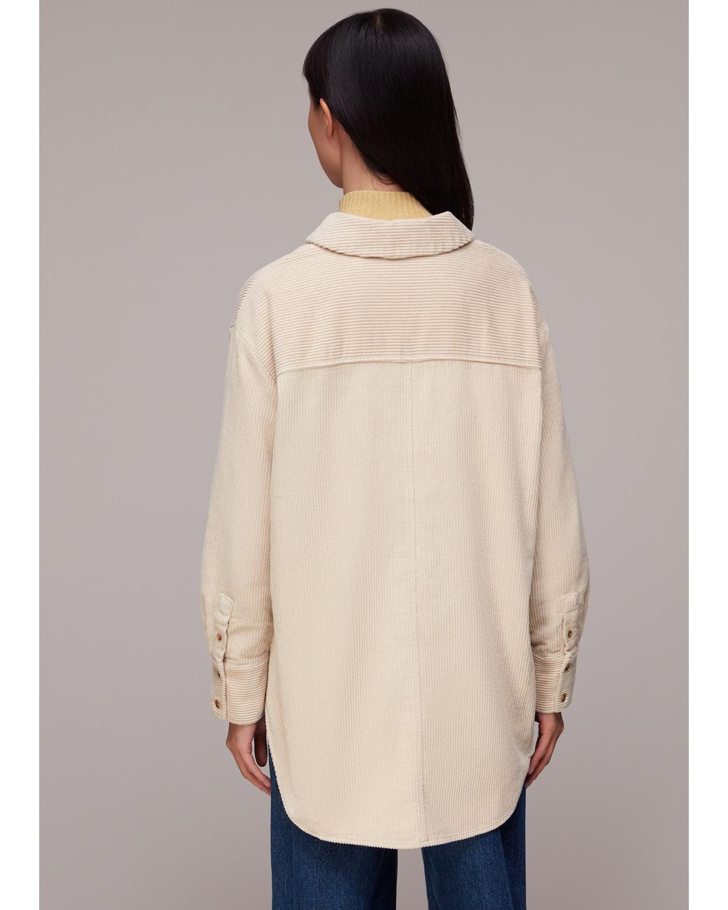 Whistles Blue Lucie Corduroy Oversized Shirt