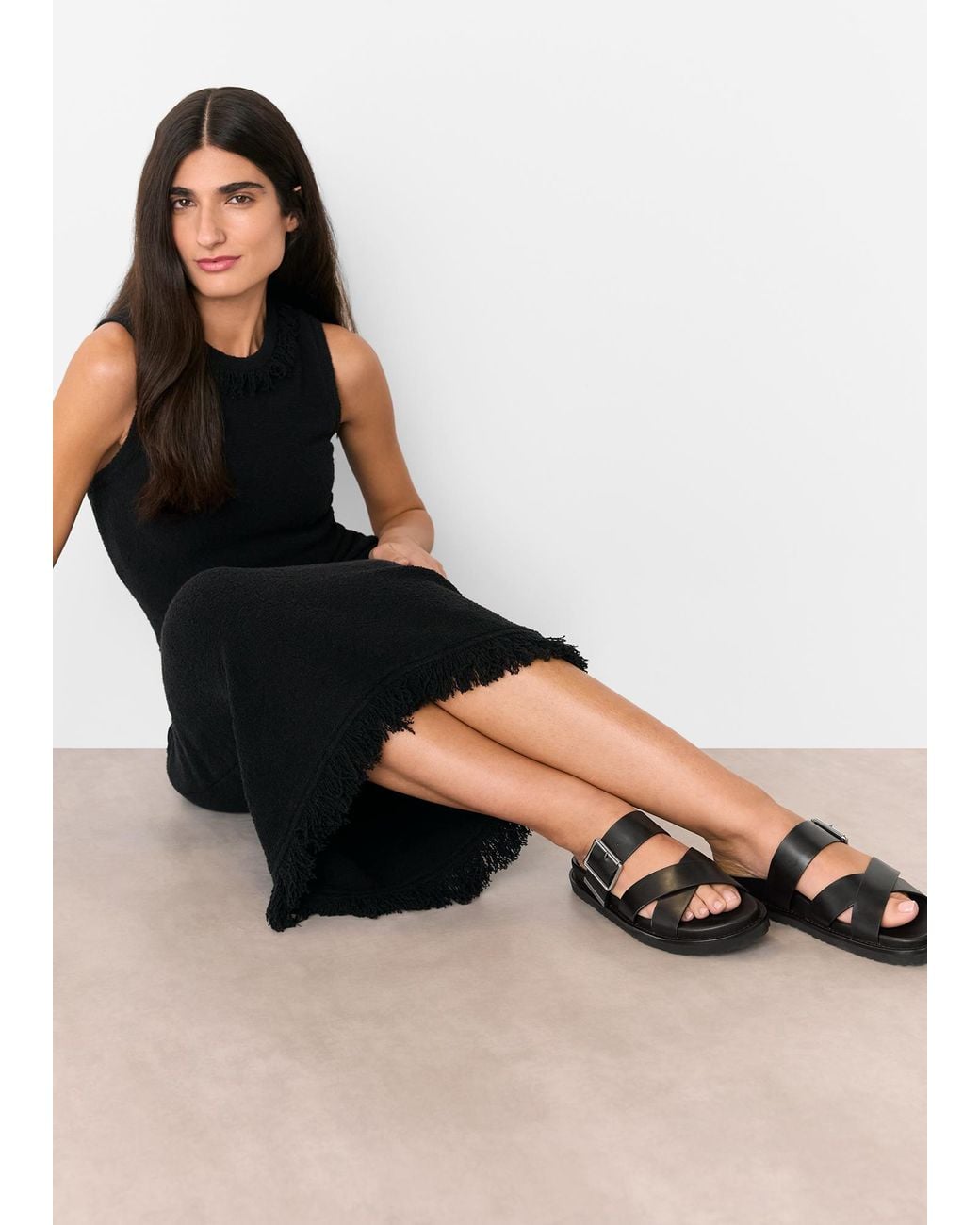 Whistles Black Celestine Buckle Detail Slider