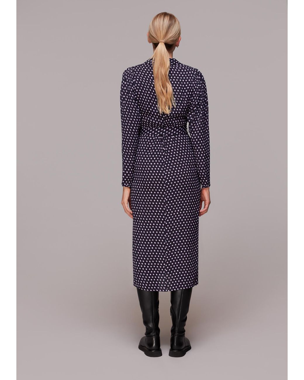 Whistles Purple Dotted Spot Print Shirt Dress