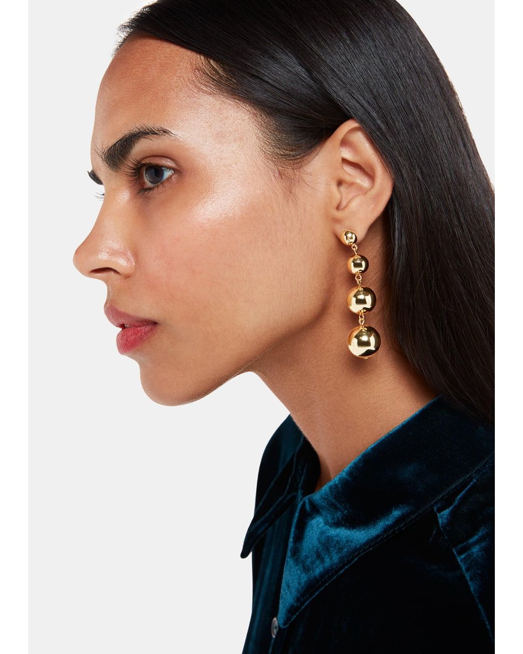 Whistles White Sphere Drop Earring