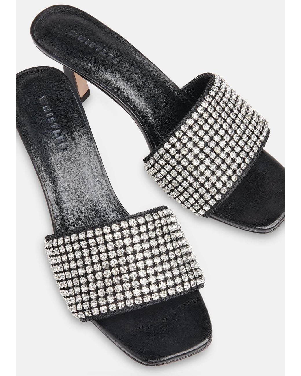 Whistles White Adella Diamante Slip On Mule
