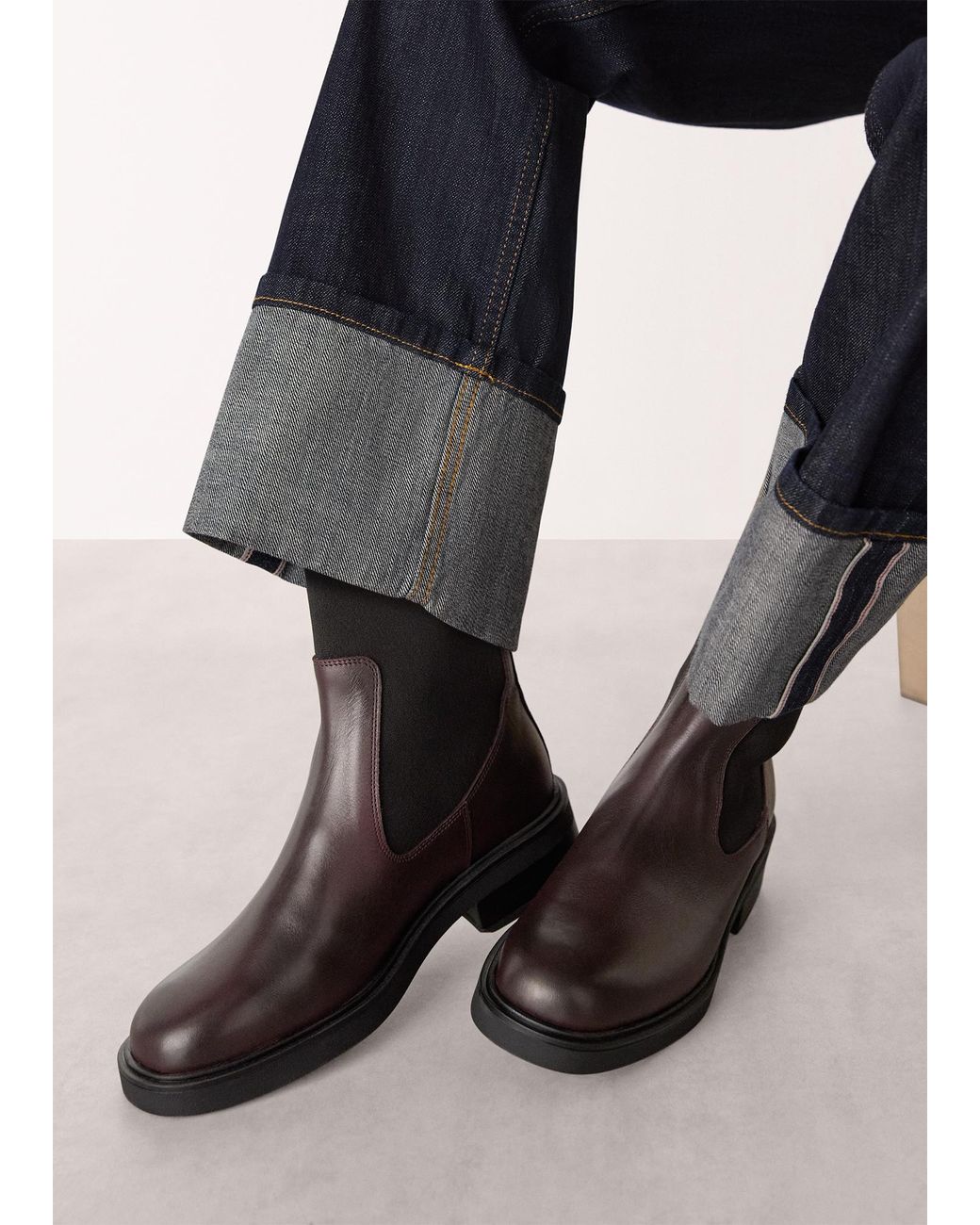 Whistles Black Elasticated Chelsea Boot